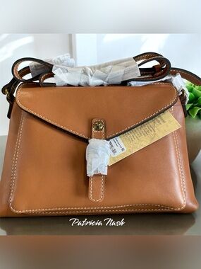 Patricia Nash 100% Leather Avellino Crossbody Organizer Bag Purse Boho